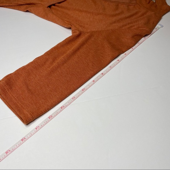 Papaya Orange Ribbed Wrap Crop Top - Picture 9 of 10